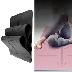 Dual-Color TPE Yoga Mat with Body Alignment Guide - BSJ002 Fitness Mat