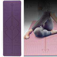 Dual-Color TPE Yoga Mat with Body Alignment Guide - BSJ002 Fitness Mat