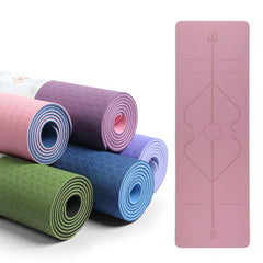 Dual-Color TPE Yoga Mat with Body Alignment Guide - BSJ002 Fitness Mat