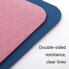 Dual-Color TPE Yoga Mat with Body Alignment Guide - BSJ002 Fitness Mat