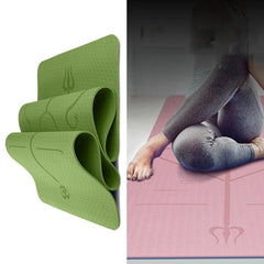 Dual-Color TPE Yoga Mat with Body Alignment Guide - BSJ002 Fitness Mat