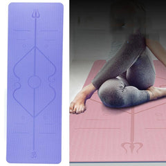 Dual-Color TPE Yoga Mat with Body Alignment Guide - BSJ002 Fitness Mat