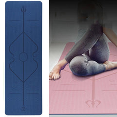 Dual-Color TPE Yoga Mat with Body Alignment Guide - BSJ002 Fitness Mat