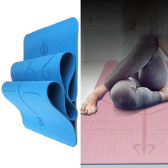 Dual-Color TPE Yoga Mat with Body Alignment Guide - BSJ002 Fitness Mat