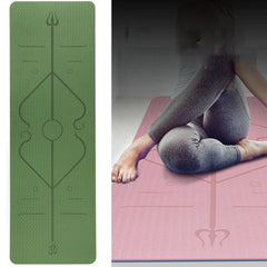 Dual-Color TPE Yoga Mat with Body Alignment Guide - BSJ002 Fitness Mat