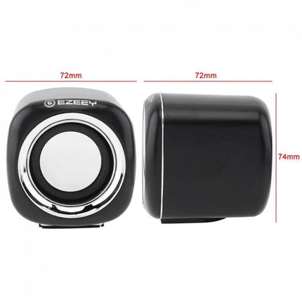 YEEZE Compact USB Desktop Speaker For Laptops And Meetings small black 72x74mm portable USB speaker, ideal for meetings and travel