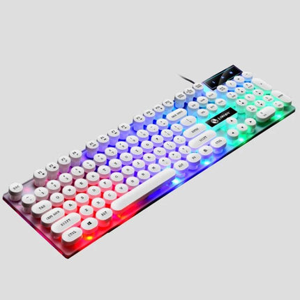 LIMEIDE GTX300 Wired Keyboard and Mouse Set with Retro Key Caps wired RGB backlit retro keycap keyboard and mouse set for gaming