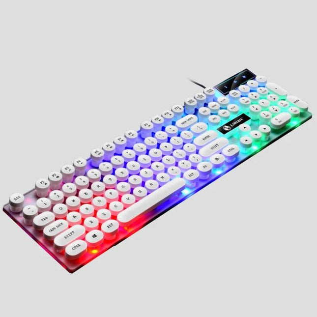LIMEIDE GTX300 Wired Keyboard and Mouse Set with Retro Key Caps wired RGB backlit retro keycap keyboard and mouse set for gaming