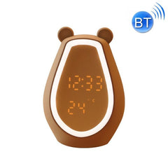 Cute Bear Bluetooth Alarm Clock with LED Night Light and USB Charging for Kids