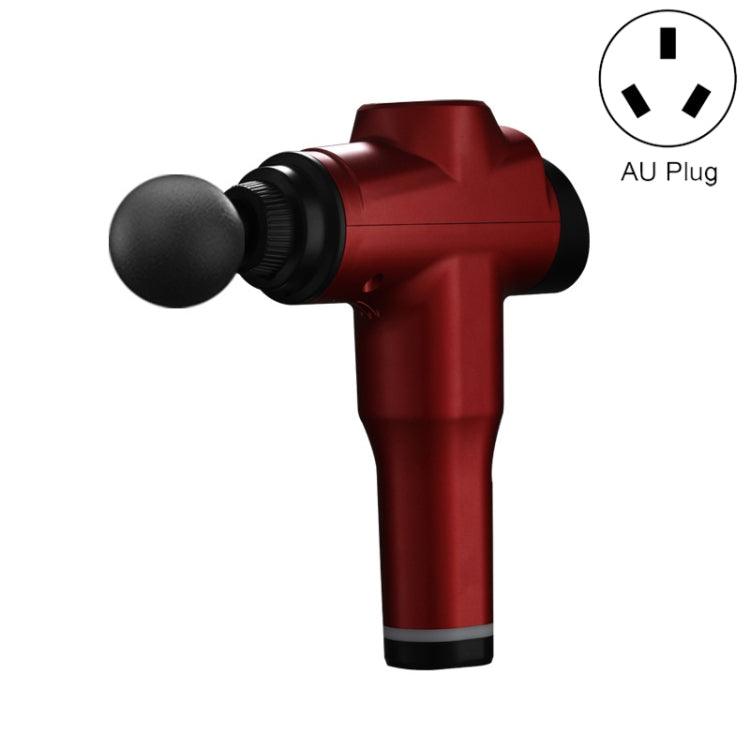 Portable Fascia Massage Gun for Muscle Relaxation and Recovery AU Plug 6206 6 Gears Red