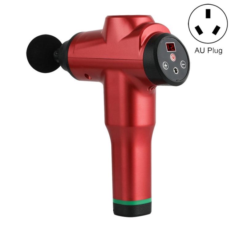 Portable Fascia Massage Gun for Muscle Relaxation and Recovery AU Plug 6212 12 Gears Red