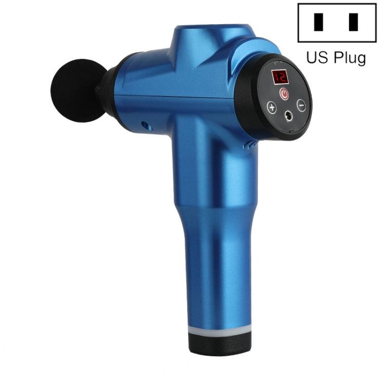 Portable Fascia Massage Gun for Muscle Relaxation and Recovery US Plug 6212 12 Gears Blue