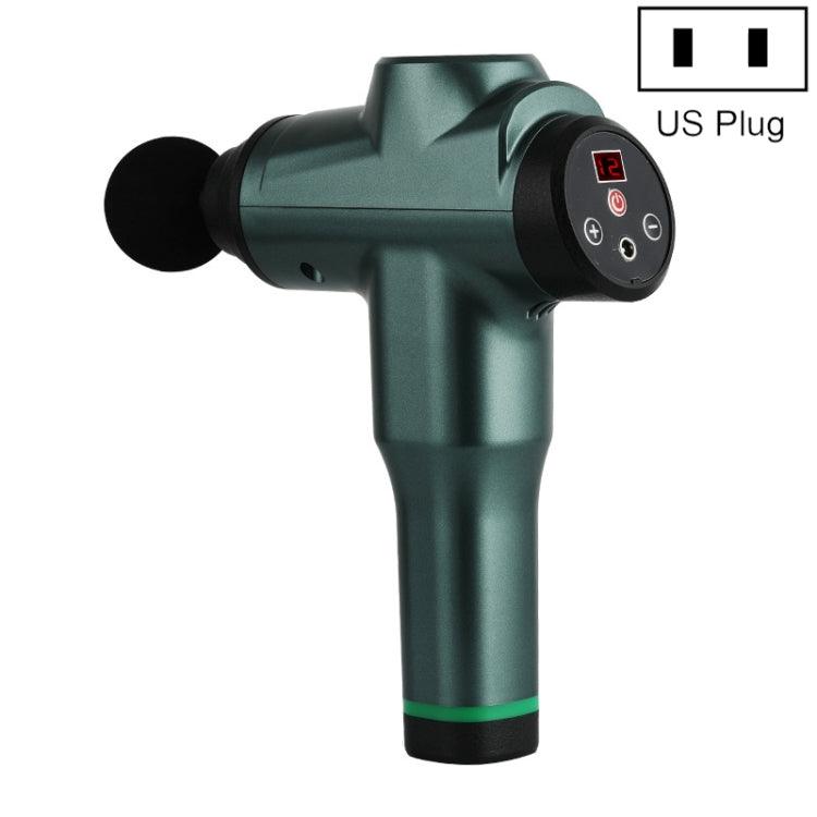 Portable Fascia Massage Gun for Muscle Relaxation and Recovery US Plug 6212 12 Gears Green