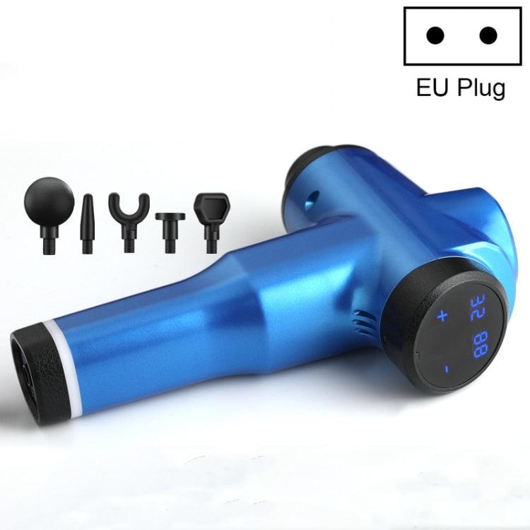 Portable Fascia Massage Gun for Muscle Relaxation and Recovery EU Plug 6232 32 Gears Blue