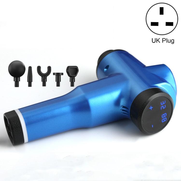 Portable Fascia Massage Gun for Muscle Relaxation and Recovery UK Plug 6232 32 Gears Blue