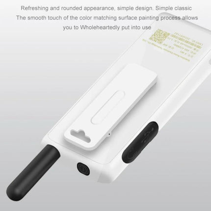 KSUN Outdoor Mini Walkie Talkie for Reliable Communication compact white unit with belt clip and antenna for hiking and event coordination