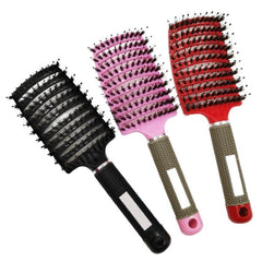 Curly Hair Massage Comb with Retro Boar Bristles and Ergonomic Design