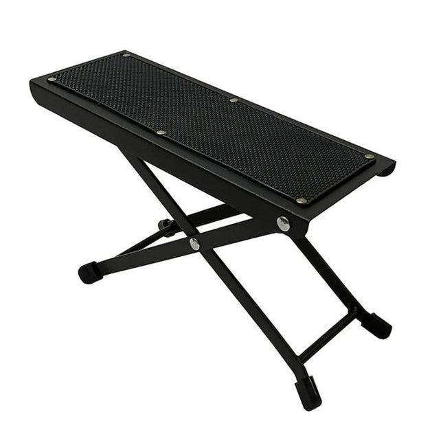 Folding Foot Rest for Everyday Guitar Practice at Home – adjustable black folding guitar footstool for improved posture during home practice