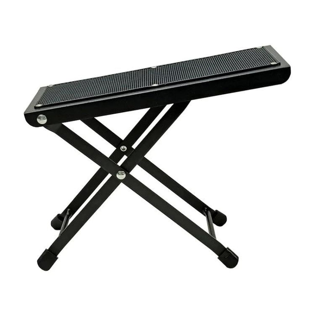 Folding Foot Rest for Everyday Guitar Practice at Home - adjustable black folding guitar footstool with non-slip top for better posture