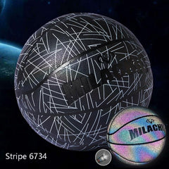 Rainbow Reflective Number 7 Basketball by MILACHIC