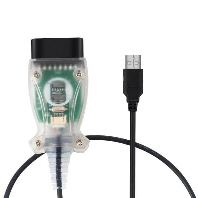 Car Fault Detection Line for Ford Focus C-Max and Mazda Models - clear plastic OBD-II diagnostic cable with USB connector for DIY mechanics