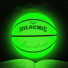 Holographic Reflective Fluorescent Green Basketball for Adults - MILACHIC Size 7