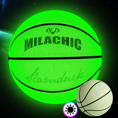 Holographic Reflective Fluorescent Green Basketball for Adults - MILACHIC Size 7