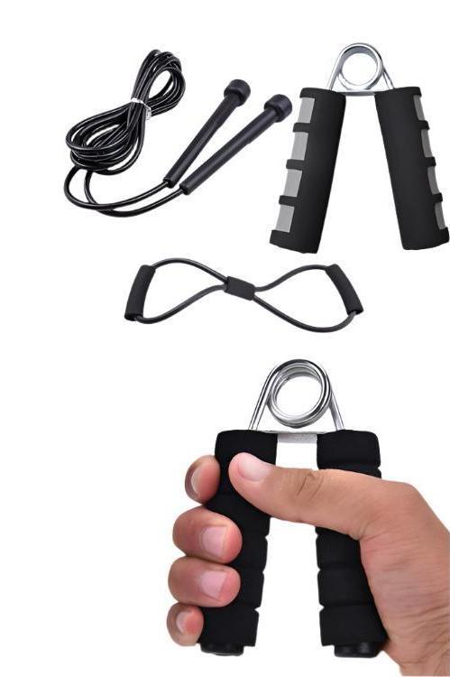 Compact 3-in-1 Fitness Jump Rope and Grip Set