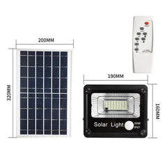 Remote-Controlled Solar Flood Light for Outdoor Use - Waterproof and Sensor-Enabled Wall Illumination