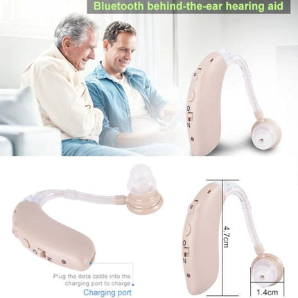 Compact Bluetooth Hearing Aid for Seniors' Daily Sound Support comfortable behind-the-ear design for conversations TV and moderate noise