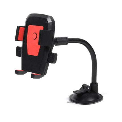 Car Windshield Phone Holder With Automatic Lock Black - black suction cup car mount with adjustable gooseneck and EVA anti-slip pads for 6–10 cm phones