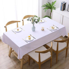 Elegant PVC Waterproof Disposable Table Cover - Heat and Spill Resistant Pure White 140x140cm