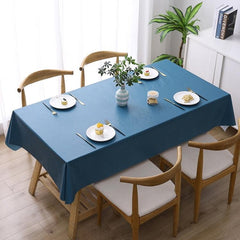 Elegant PVC Waterproof Disposable Table Cover - Heat and Spill Resistant Pure Blue 140x140cm