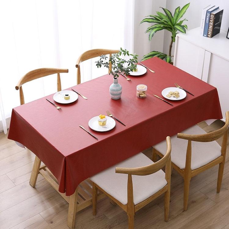 Elegant PVC Waterproof Disposable Table Cover - Heat and Spill Resistant Red Wine 140x140cm