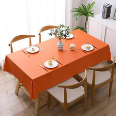 Elegant PVC Waterproof Disposable Table Cover - Heat and Spill Resistant Orange 140x140cm