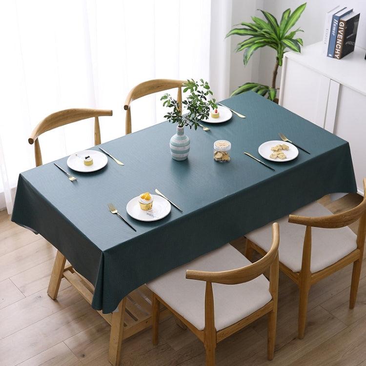 Elegant PVC Waterproof Disposable Table Cover - Heat and Spill Resistant Dark Green 140x140cm