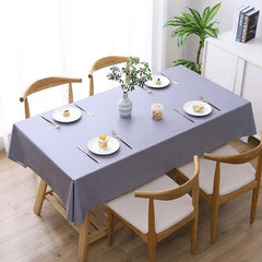 Elegant PVC Waterproof Disposable Table Cover - Heat and Spill Resistant Light Gray 140x140cm