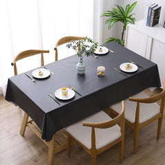 Elegant PVC Waterproof Disposable Table Cover - Heat and Spill Resistant Black 140x140cm