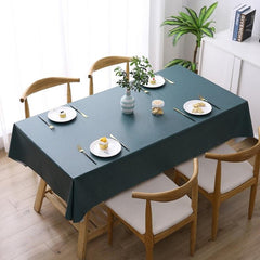 Elegant PVC Waterproof Disposable Table Cover - Heat and Spill Resistant Dark Green 140x220cm