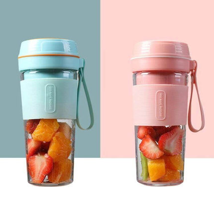 Mini Juicer Gem Blue On The Go Cup For Quick Juices - compact 270ml blue portable USB rechargeable juicer for travel, workouts, desk use