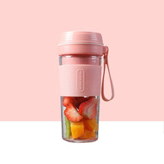 Student-Friendly Compact FS1300 Portable Juice Maker – USB Rechargeable Juicer for On-the-Go Enjoyment Cherry Blossom Double Blade