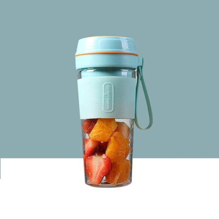 Mini Juicer Gem Blue On The Go Cup For Quick Juices compact 270ml blue USB rechargeable single-serve travel juicer with strap