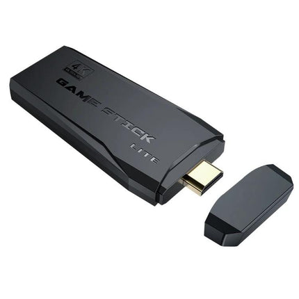 M8 Wireless Arcade Game Console for TV with Two Gamepads compact HDMI game stick with wireless controllers, plug-and-play 3500+ games library
