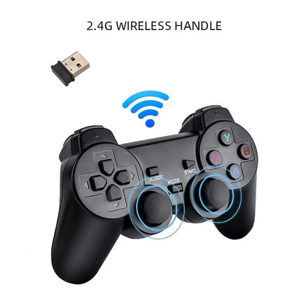 M8 Wireless Arcade Game Console for TV with Two Gamepads black 2.4G wireless controller set with USB dongle for TV gaming
