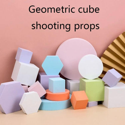Geometric White Cube Photo Props Set for Photography Sessions - polymer foam geometric shapes for product photography setups