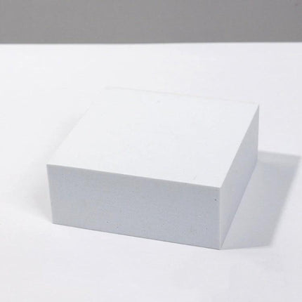 Geometric White Cube Photo Props Set for Photography Sessions - single white polymer foam cube prop for product photography