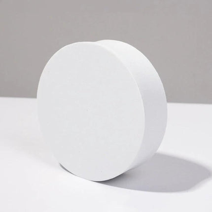 Geometric White Cube Photo Props Set for Photography Sessions – round white polymer foam prop for clean product photography arrangements