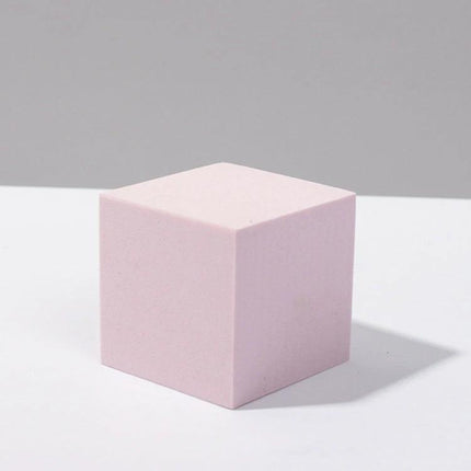 Geometric White Cube Photo Props Set for Photography Sessions - pink polymer foam cube prop for product staging