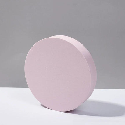 Geometric White Cube Photo Props Set for Photography Sessions - pink round foam prop shown for clean product staging