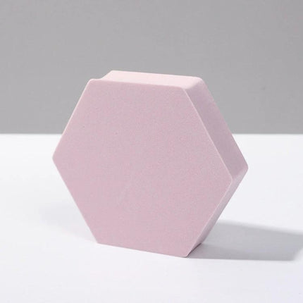Geometric White Cube Photo Props Set for Photography Sessions pink hexagon polymer foam prop for product photography, clean geometric display